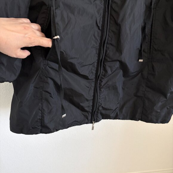 Designer Inspired Long Windbreaker Jacket | Black | Size 3 (Fits M/L) - Picture 6 of 12